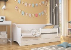 nabbi Detská posteľ s matracom a úložným priestorom Nemi 80x160 cm - biela