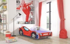 nabbi Detská posteľ s matracom Sland 80x160 cm - červená / biela