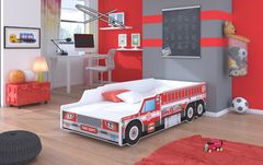 nabbi Detská posteľ s matracom Lorry 80x160 cm - červená / biela