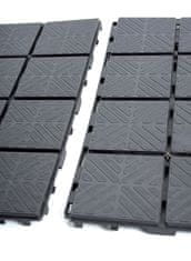 nabbi Plastové záhradné dlaždice (9 ks) IES40 40x40 cm - čierna