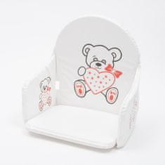 NEW BABY Vložka do drevených jedálenských stoličiek typu Victory biela medvedík srdiečko