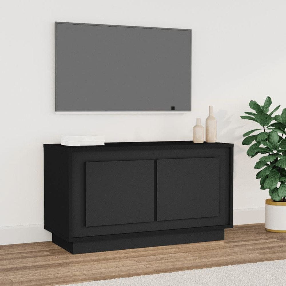 Vidaxl TV skrinka čierna 80x35x45 cm spracované drevo