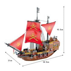 Cogo stavebnica Piráti - Pirátská loď kompatibilná 602 dielov