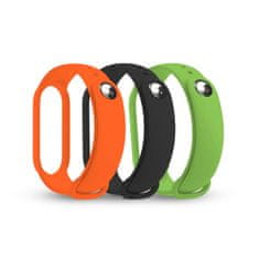 RhinoTech řemínek pro Xiaomi Mi Band 7, (3-pack) RTACC238, černá / oranžová / zelená