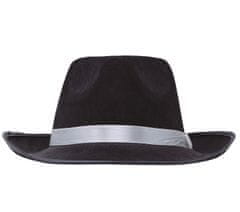 Guirca Mafiánský pánsky klobúk s bielou mašlou