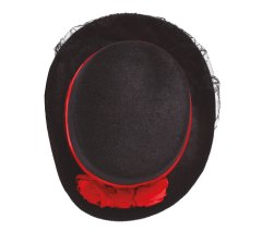 Guirca Dámsky klobúk Upírka s červenými ružami filc