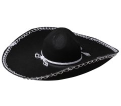 Guirca Mexický klobúk Sombrero čierny 55cm