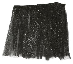 Guirca Detská sukňa tutu čierna s trblietkami 30cm