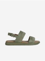 Geox Zelené dámske kožené sandále Geox 35