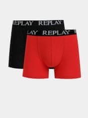 Replay Sada dvoch boxeriek v čiernej a červenej farbe Replay M