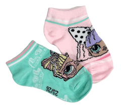 Eplusm Dievčenské členkové ponožky LOL Surprise 2 ks 23–26 Viacfarebná