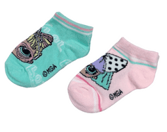 Eplusm Dievčenské členkové ponožky LOL Surprise 2 ks 23–26 Viacfarebná