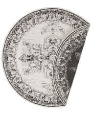 NORTHRUGS Kusový koberec Twin Supreme 104137 Black / Cream kruh – na von aj na doma 140x140 (priemer) kruh
