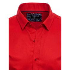 Dstreet Pánska košeľa s krátkym rukávom KROS červená kx0989 XL