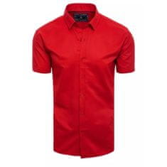 Dstreet Pánska košeľa s krátkym rukávom KROS červená kx0989 XL