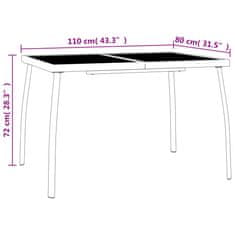 Petromila vidaXL Záhradný stôl antracitový 110x80x72 cm oceľová sieťovina