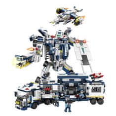 Cogo stavebnica Polícia - mobilní základna a robot sestava 13v1 kompatibilná 812 dielov