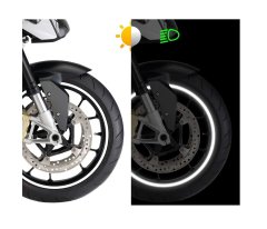 NEW LABEL MOTO páska na kolesá reflexná biela