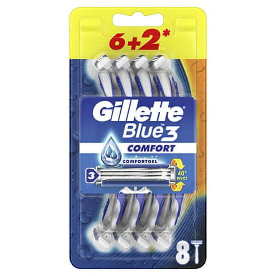 Gillette Jednorazové holítka Blue3 Comfort 6+2 ks