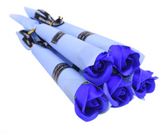 Medvídárek Mydlová ruža modrá 5ks darčekovo balená
