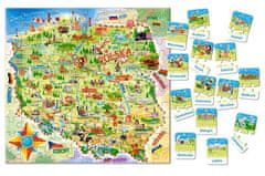 Castorland Puzzle Vzdelávacia mapa Poľsko + 28 náučných dielov 100 dielikov