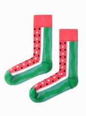 OMBRE Pánske veselé ponožky Zander zeleno-ružová 39-42