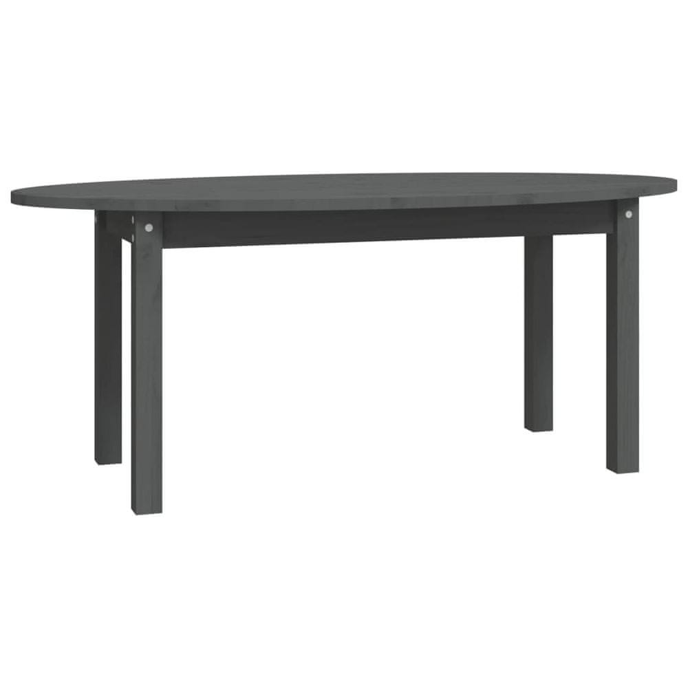 Vidaxl Konferenčný stolík sivý 110x55x45 cm borovicový masív