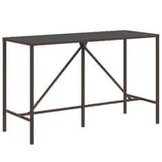 Petromila vidaXL Barový stôl so sklenenou doskou hnedý 180x70x110 cm polyratan