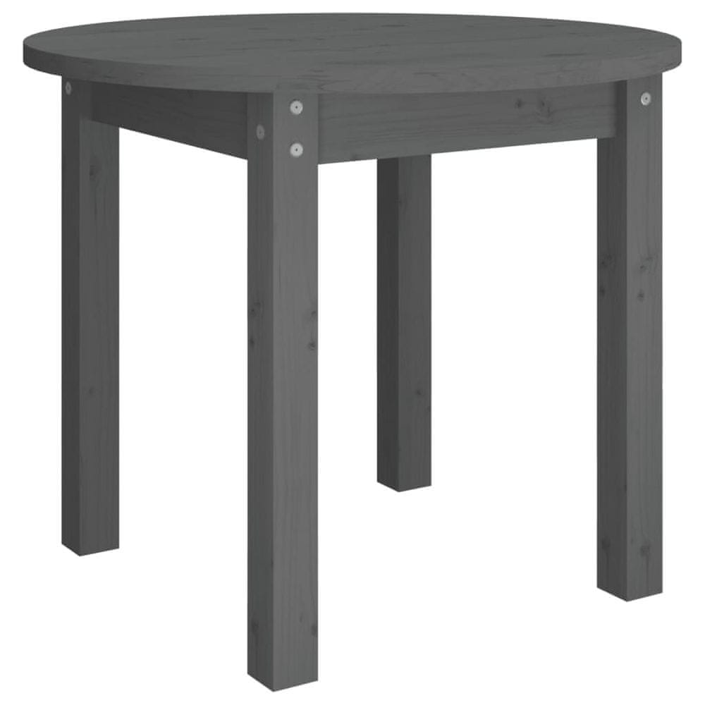 Vidaxl Konferenčný stolík sivý Ø 55x45 cm borovicový masív