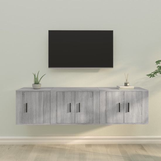 Vidaxl 3-dielna súprava TV skriniek sivá sonoma spracované drevo