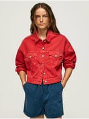 Pepe Jeans Rifľové bundy pre ženy Pepe Jeans - červená XS