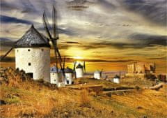 EDUCA Puzzle Západ slnka v Španielsku: Veterné mlyny, Consuegra 1500 dielikov