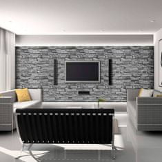Netscroll Samolepiace nálepky na stenu s 3D vzhľadom šedej tehly, samolepiace tapety 300x45 cm, jednoduchá aplikácia, vinyl, vodeodolné, GreyBricks