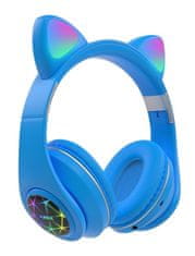 Oxe  Bluetooth bezdrôtové detské slúchadlá s uškami, modré