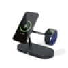3in1 bezdrôtová nabíjačka s podporou uchytenia MagSafe 9915101300221 - čierna