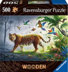 Ravensburger Drevené puzzle Tiger v džungli 500 dielikov
