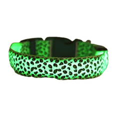 Surtep Animals LED obojok pre psov Leopardí vzor / Zelený S