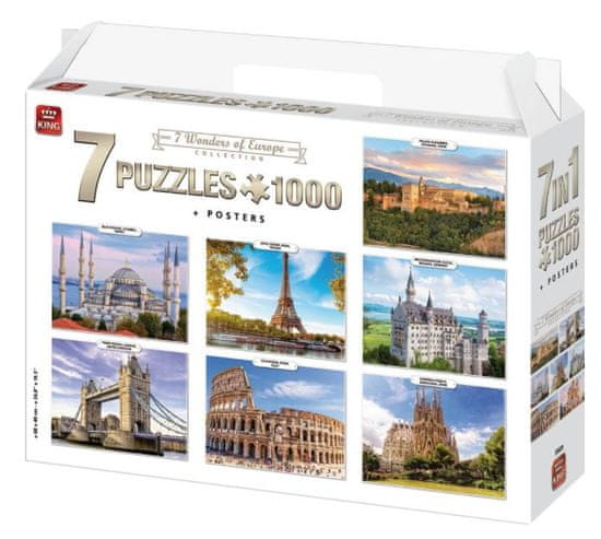 King puzzle 7 Divov Európy 1000 dielikov sada 7v1