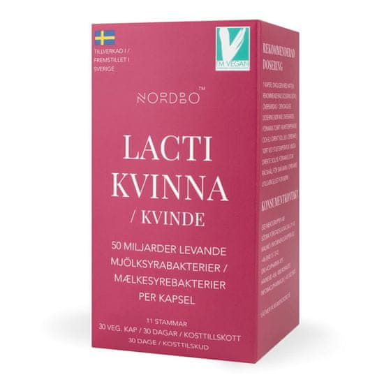 Nordbo Lacti Kvinna (Probiotiká pre ženy), 30 kapsúl