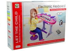 Lean-toys Organ Pianinko Mikrofónová stolička USB porty Ružová