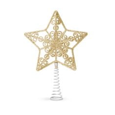 Family Christmas Špic na vianočný strom v tvare hviezdy - zlatý