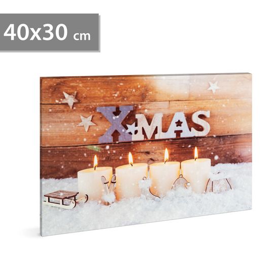 GLOBIZ Vianočný LED obrázok s vešiakom na stenu 30 x 40 cm