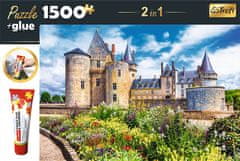 Trefl Sada 2v1 puzzle Zámok Sully-sur-Loire, Francúzsko 1500 dielikov s lepidlom