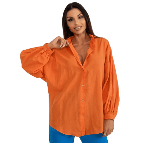 Factoryprice Dámske tričko s buffovými rukávmi oversize DIANA oranžové TO-KS-7134.91P_397908 M