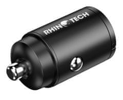 RhinoTech MINI Nabíjačka do auta USB-C + USB-A 30W čierna, RTACC324