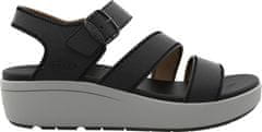 Dámske kožené sandále ELLE CITY 1027274 black/drizzle (Veľkosť 41)