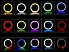 Aga Kruhové LED RGB svetlo 10" so statívom