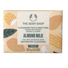 The Body Shop Mydlo na tvár a telo pre suchú a citlivú pokožku Almond Milk ( Clean sing Face & Body Bar) 100 g