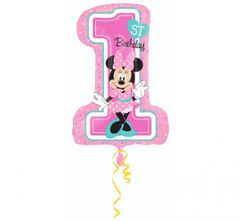 Amscan Fóliový balón číslo 1 - "Minnie Mouse"- ružová - 92 cm