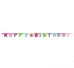 GoDan Banner Ružový Happy Birthday - 180 cm